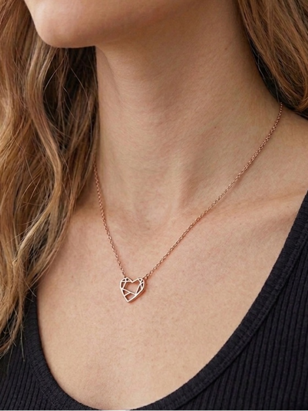 Delicate Gold Heart Pendant Necklace